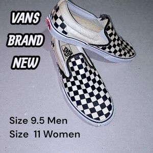 Vans Men's Black and White Checkered Slip-On Sneakers